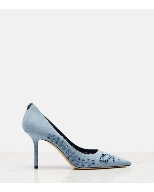 Jimmy Choo Blue Pumps Love 85 Aus Denim