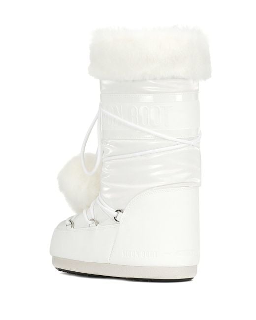 Moon Boot Exclusive To Mytheresa – Classic Pom Pom Ankle Boots in White |  Lyst UK
