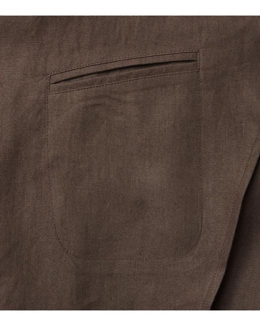 STÒFFA Brown Linen Blazer for men