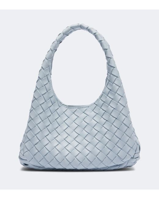 Bottega Veneta Blue Campana Mini Leather Shoulder Bag