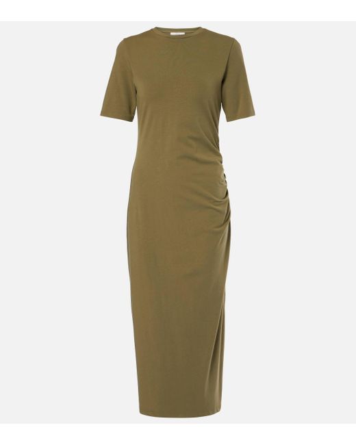 Vince Green Cotton-Blend Jersey Midi Dress