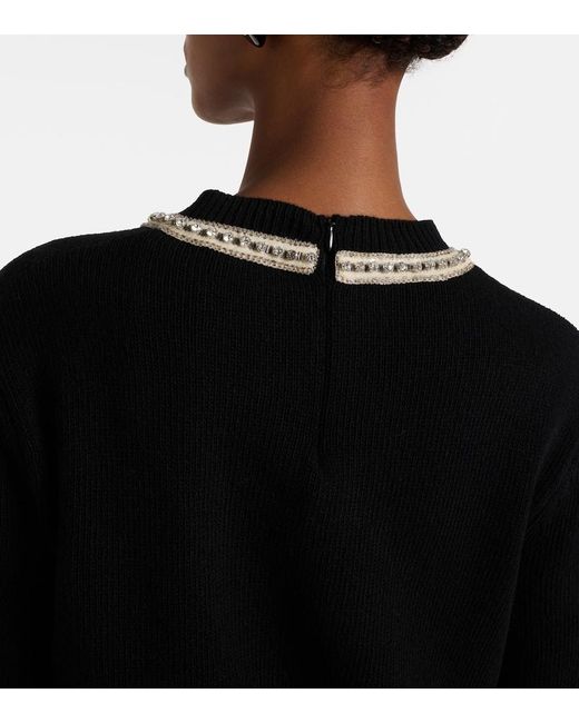 Valentino Black Sequined Virgin Wool Sweater