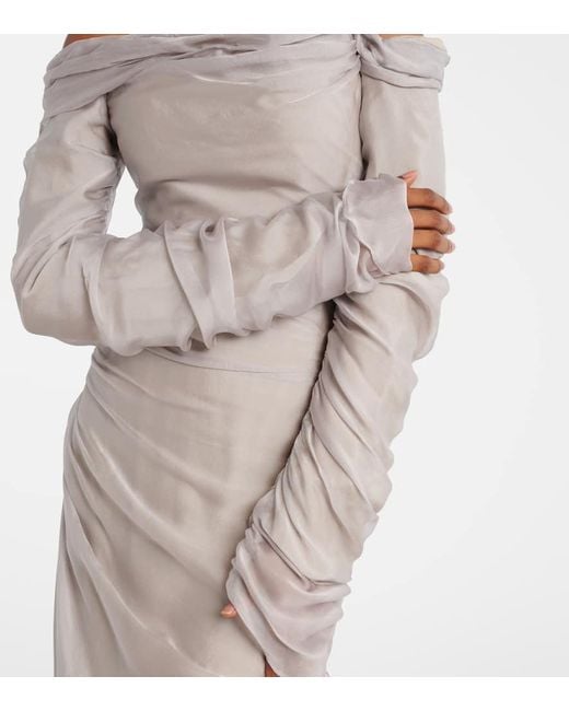 Abito Lungo Off-Shoulder di Marmar Halim in Gray