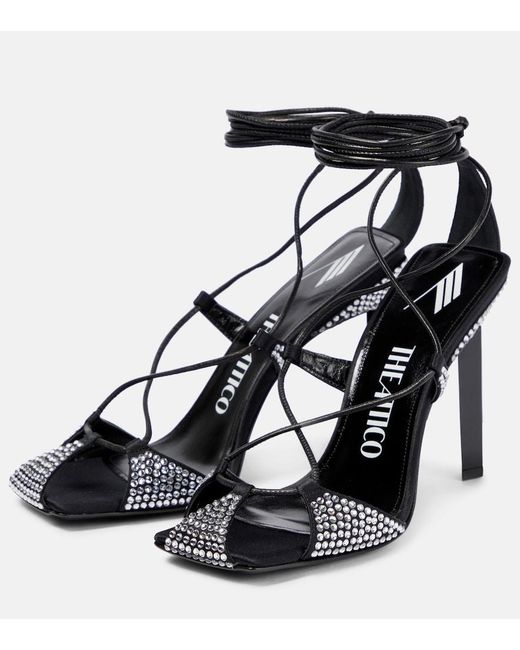 The Attico Black Adele Embellished Sandals