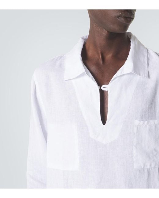Vilebrequin White Comores Linen Shirt for men