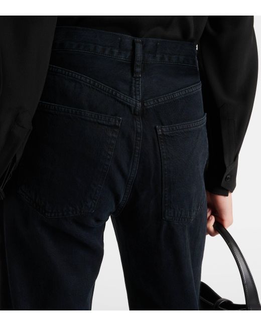 Agolde Black 90's Pinch Waist High-rise Straight Jeans
