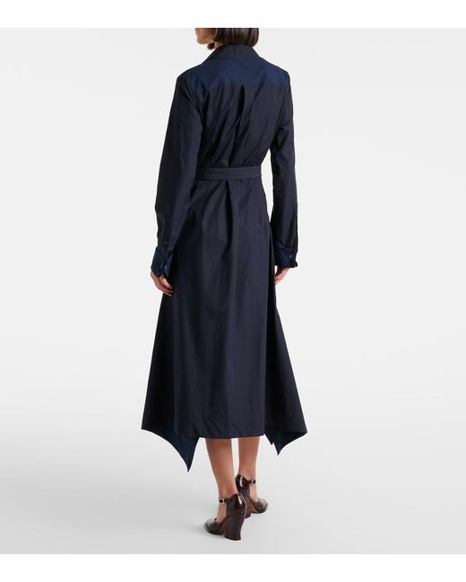 Loewe Blue Draped Cotton Wrap Dress