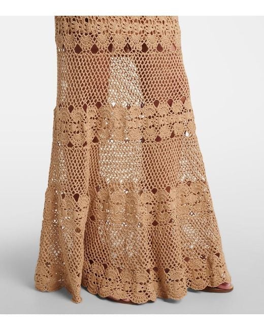 Anna Kosturova Natural Marianne Crochet Cotton Maxi Dress