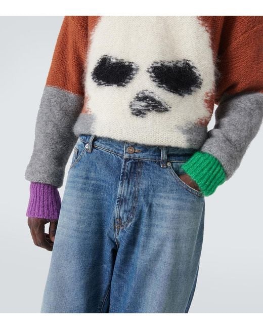 ERL Blue Mid-Rise Flared Jeans for men