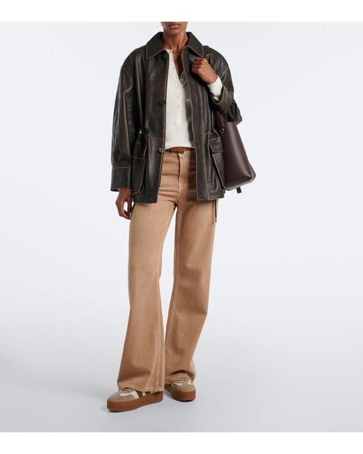 Hogan Natural Cool Suede-Trimmed Leather Platform Sneakers