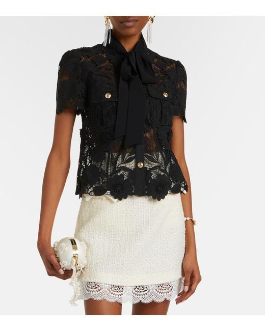 Self-Portrait Black Lace Top