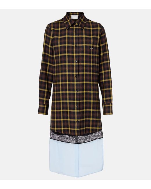 Coperni Multicolor Checked Shirt Dress