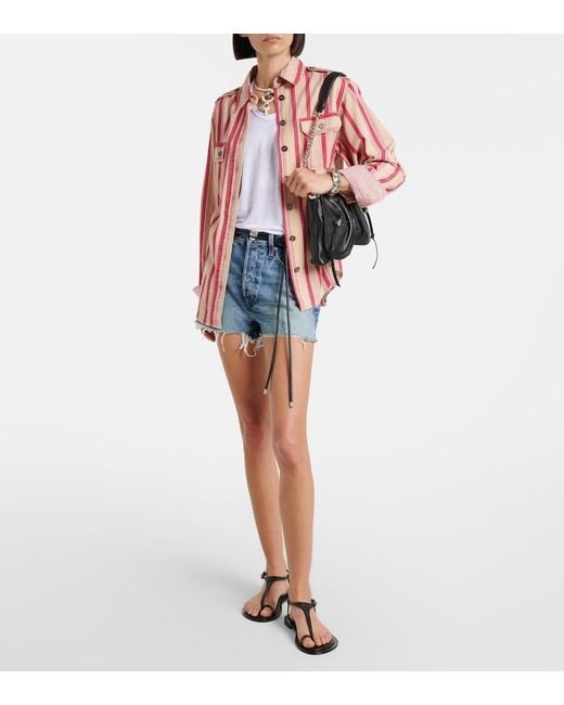 FRAME Blue The Dare Denim Shorts