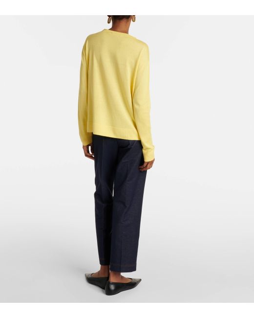 Max Mara Yellow Pensile Silk And Cotton Sweater