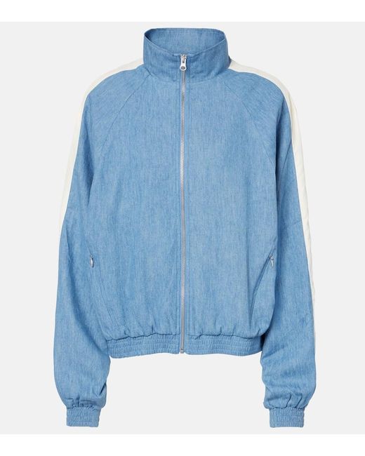 The Upside Blue Oracle Elias Hemp And Cotton Chambray Track Jacket