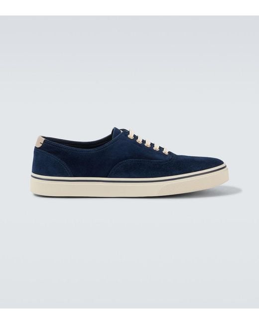 Brunello Cucinelli Blue Suede Sneakers for men