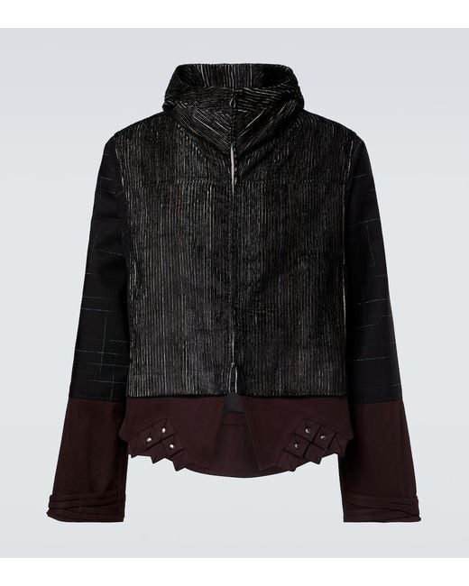 Kiko Kostadinov Black Estike Hooded Silk-Blend Jacket for men