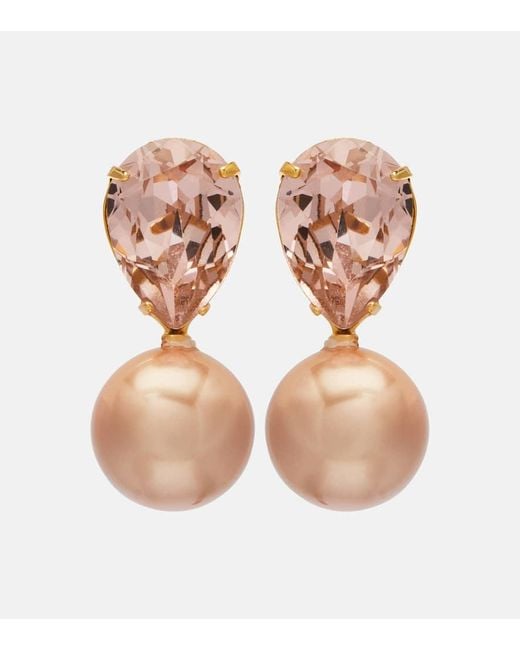 Pendientes Simone Con Perlas Jennifer Behr de color Pink