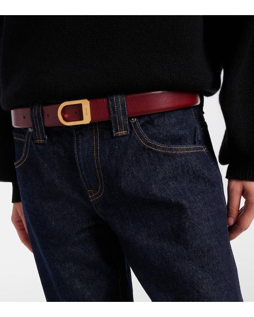 Khaite Brown Saddle Leather Belt