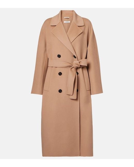 Max Mara Natural Paul Double-Breasted Virgin Wool Coat