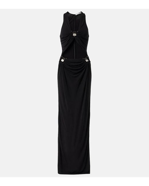 Christopher Esber Black Duo Bezel Quartz Jersey Maxi Dress