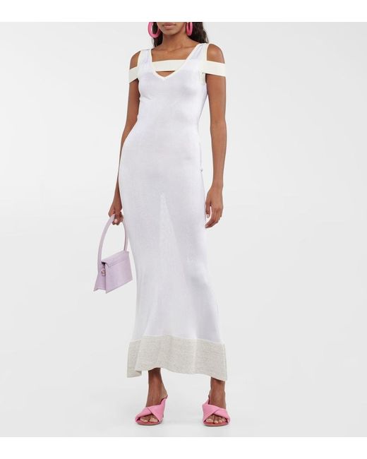 Jacquemus La Robe Camargue V-neck Gown in White | Lyst