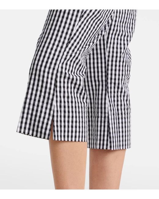 Faithfull The Brand Blue Gingham Cotton Poplin Capri Pants