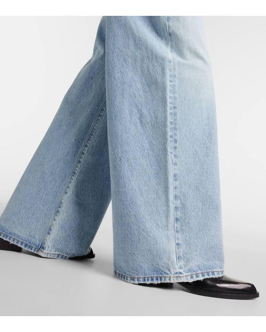 Sportmax Blue Angri Low-rise Wide-leg Jeans