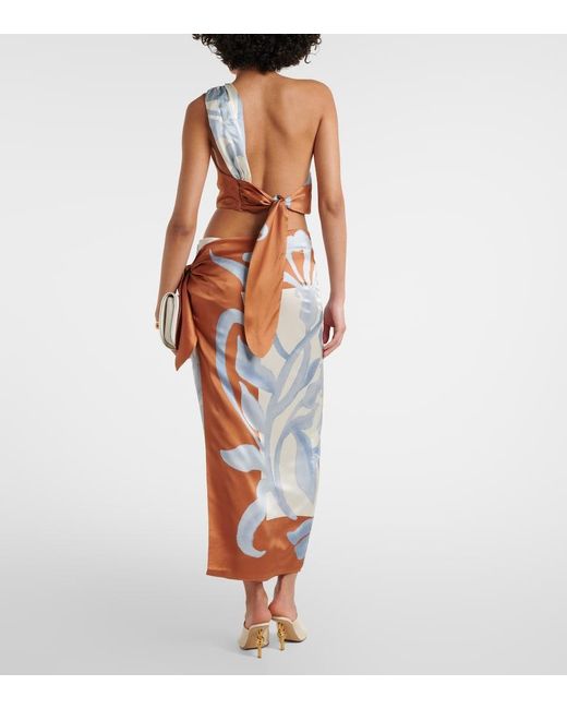 Sir Brown Sorrento Printed Silk Wrap Skirt