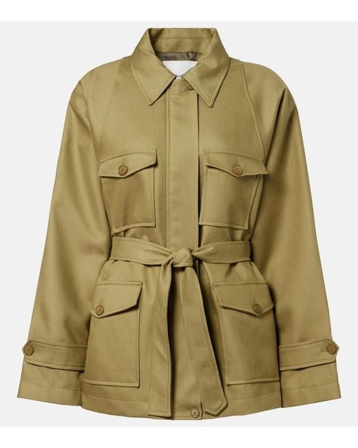 Frankie Shop Green Kelia Belted Padded Jacket