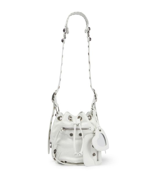 Balenciaga BucketBag Le Cagole XS aus Leder in Weiß Lyst DE