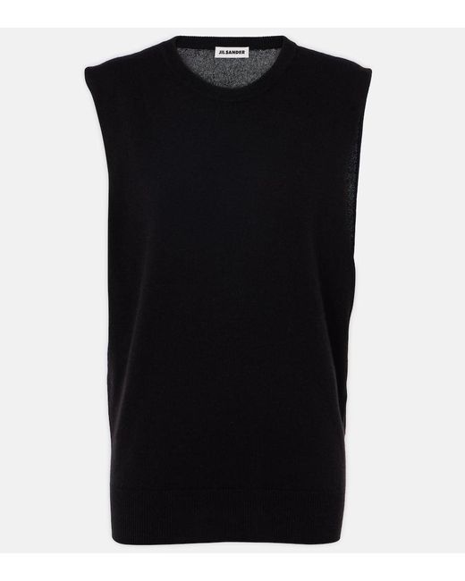 Jil Sander Black Pullunder Aus Kaschmir