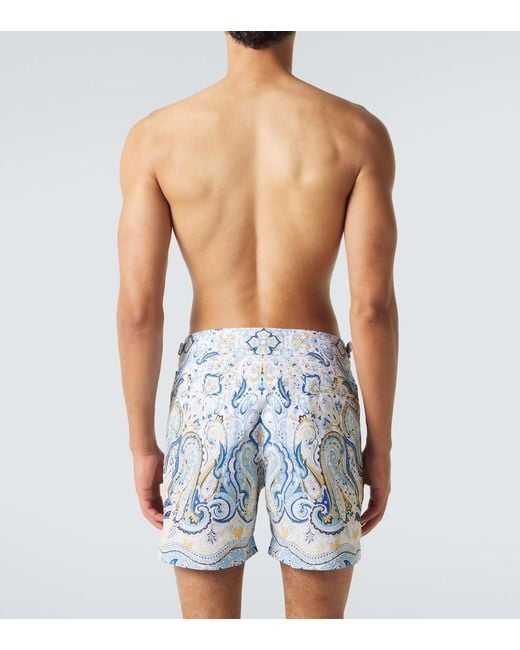 Orlebar Brown Blue Bulldog Paisley Swim Trunks for men