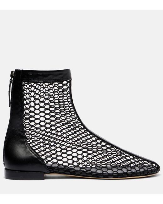Souliers Martinez Black Maxima Mesh Ankle Boots