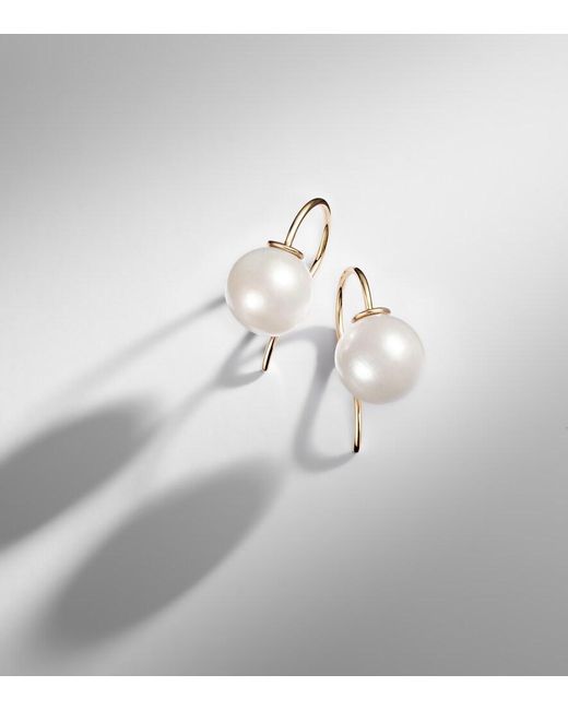STONE AND STRAND White Essential 14Kt Earrings With Pearls