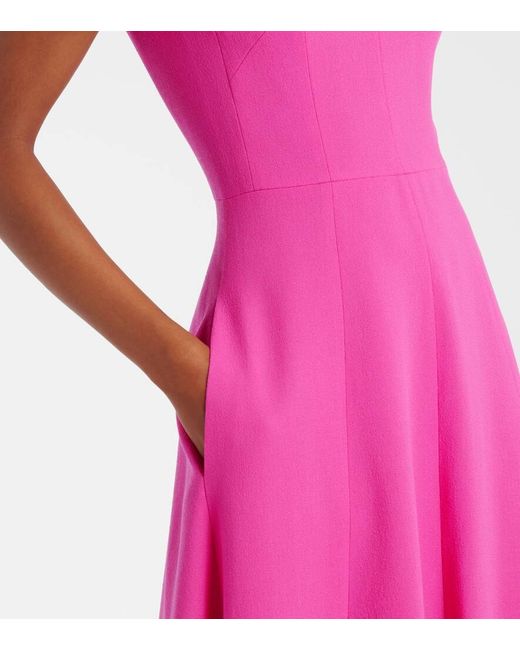 Emilia Wickstead Pink Malinda Wool Crepe Gown