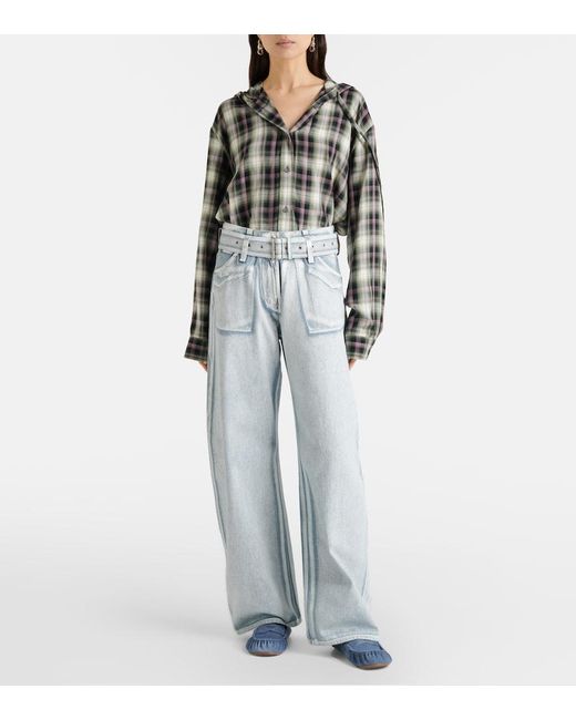 Jeans Anchos Page Con Cinturon Acne de color Blue