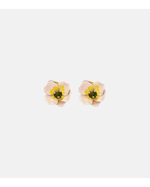 Simone Rocha Metallic Blooming Poppy Embellished Earrings
