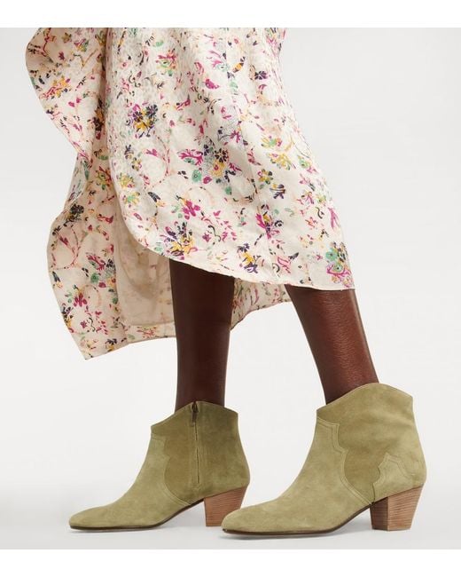 Isabel Marant Green Dicker Suede Bootie