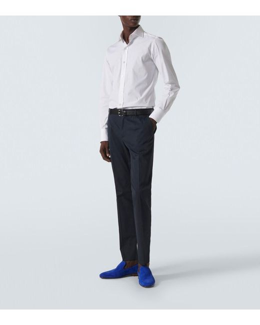 Manolo Blahnik Blue Truro Suede Loafers for men