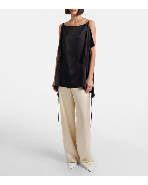 The Row Black Koray Silk Top