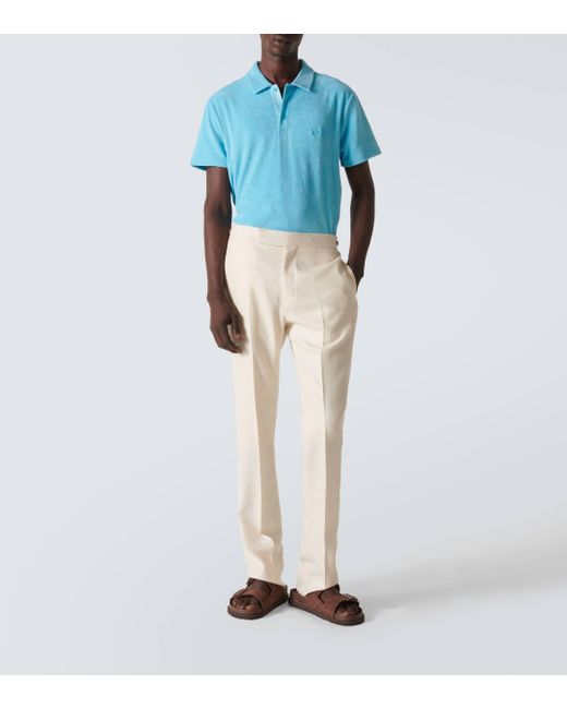 Vilebrequin Blue Phoenix Cotton-blend Terry Polo Shirt for men