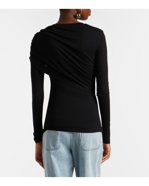Isabel Marant Black Dressi Draped Jersey Top