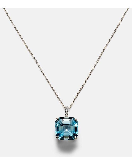 Mateo White 14Kt Necklace With Topaz And Diamonds