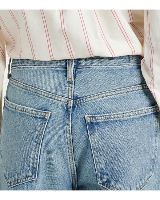 Agolde Blue Twist Low-Rise Wide-Leg Jeans