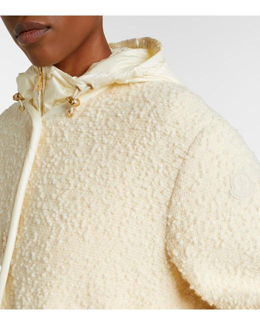 Moncler Natural Hylesine Wool And Cotton-Blend Down Jacket