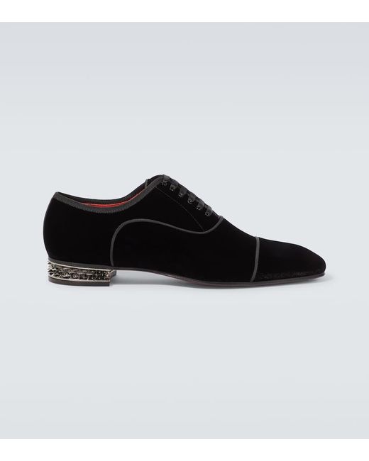 Zapatos oxford Greggyrocks de terciopelo Christian Louboutin de hombre de color Black