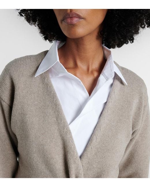 Rohe Brown Wool And Cashmere Wrap Cardigan