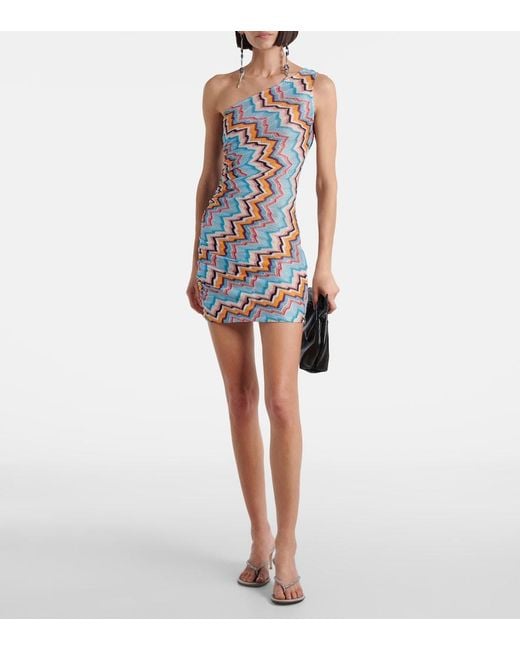 Missoni Blue Zigzag Lame Beach Cover-Up
