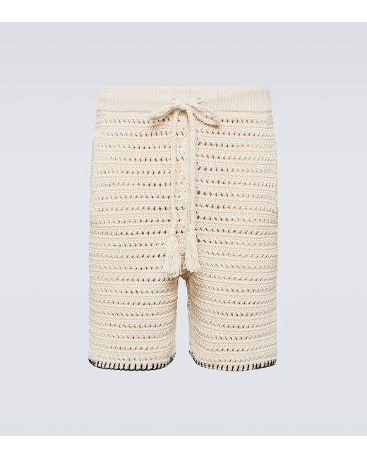 Alanui Natural Rete Crochet Cotton-blend Shorts for men